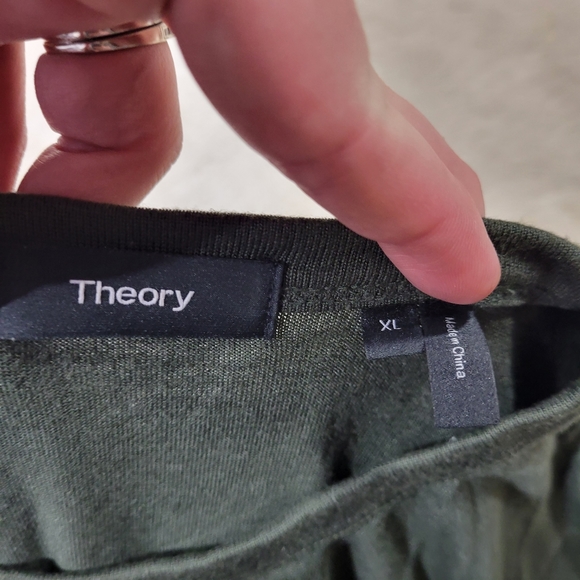 Theory Gaskell NL Anemone Long Sleeve soft tee green size XL - Picture 4 of 6